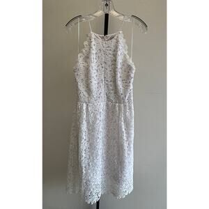Hitherto White Floral Lace Sleeveless Dress Size 10 #58582